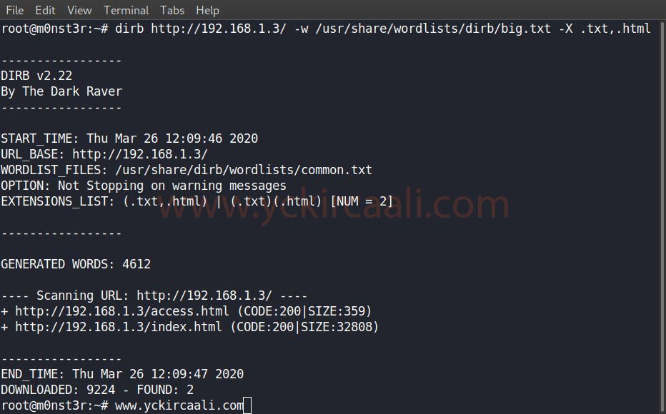 Dir buster and dirb scan  jarbas