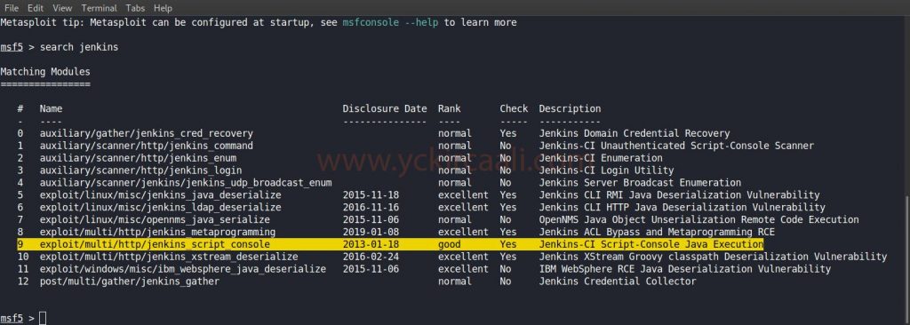 Msfconsole and Searchsploit jarbas