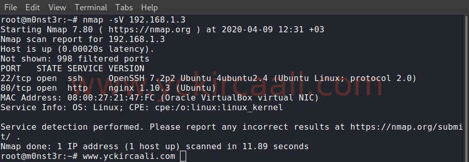 nmap scanning linux